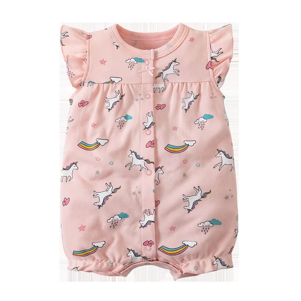2024 Summer Baby Rompers Baby Girls Clothing 100% Cotton Newborn Baby Boy Clothes Infant Jumpsuits Short Sleeve Bodysuits