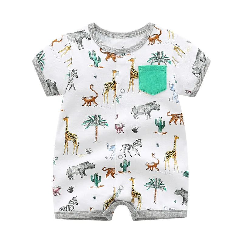 2022 Summer Baby Rompers Baby Girls Clothing 100% Cotton Newborn Baby Boy Clothes Infant Jumpsuits Short Sleeve Kids Clothes