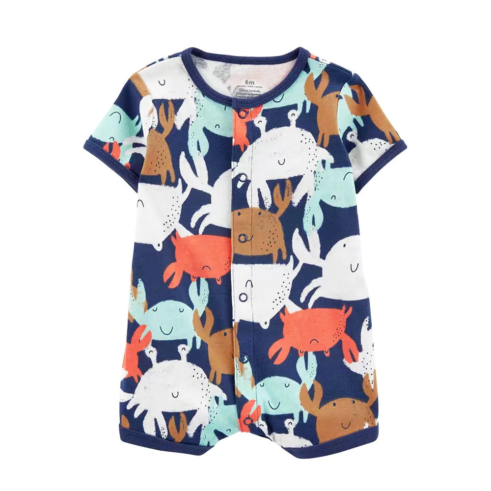 2022 Summer Baby Rompers Baby Girls Clothing 100% Cotton Newborn Baby Boy Clothes Infant Jumpsuits Short Sleeve Kids Clothes