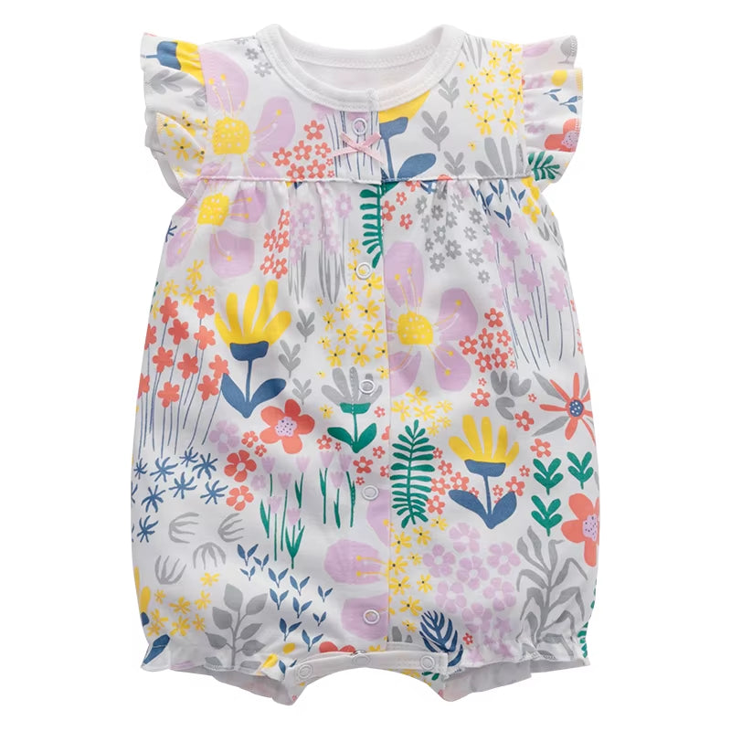 2024 Summer Baby Rompers Baby Girls Clothing 100% Cotton Newborn Baby Boy Clothes Infant Jumpsuits Short Sleeve Bodysuits