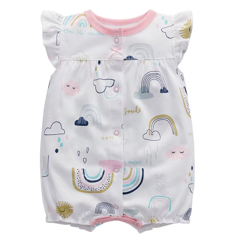 2024 Summer Baby Rompers Baby Girls Clothing 100% Cotton Newborn Baby Boy Clothes Infant Jumpsuits Short Sleeve Bodysuits