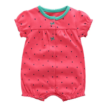 2022 Summer Baby Rompers Baby Girls Clothing 100% Cotton Newborn Baby Boy Clothes Infant Jumpsuits Short Sleeve Kids Clothes