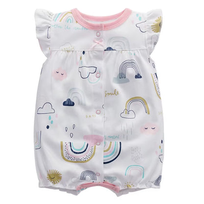 2024 Summer Baby Rompers Baby Girls Clothing 100% Cotton Newborn Baby Boy Clothes Infant Jumpsuits Short Sleeve Bodysuits