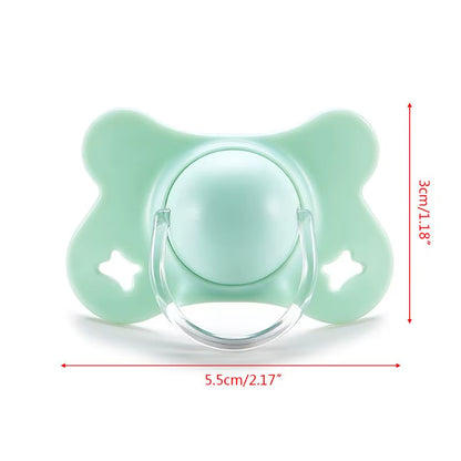 Baby Silicone Pacifier Flat Teat Newborn for Butterfly Infant Baby Nipples Flat round for Head Soother X90C