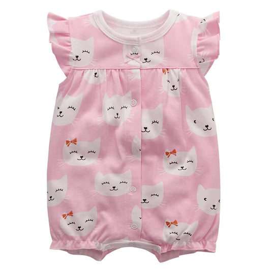 2024 Summer Baby Rompers Baby Girls Clothing 100% Cotton Newborn Baby Boy Clothes Infant Jumpsuits Short Sleeve Bodysuits
